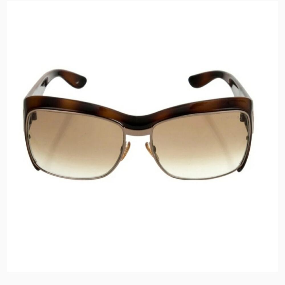 Tom Ford "Kellan" Tortoise Rectangle Wrap Sunglasses